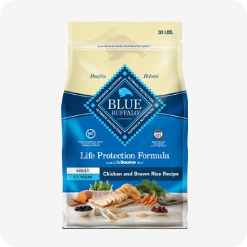 Bag of Blue Buffalo dog food