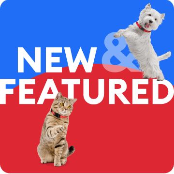 New & Featured message with dog & cat images