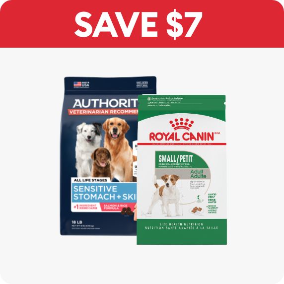 Save $7 callout and two bags of dog food