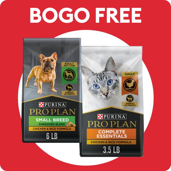 BOGO FREE callout and two bags of cat food
