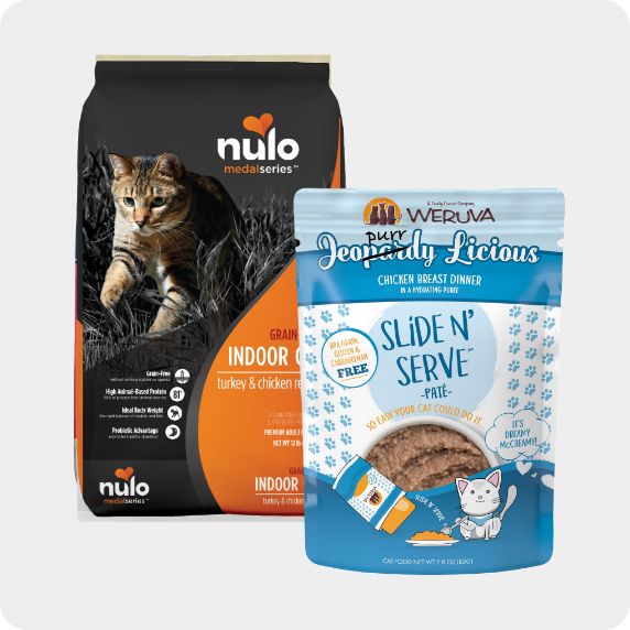 Two bags of cat food