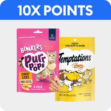 Two packages of treats, 10X points callout