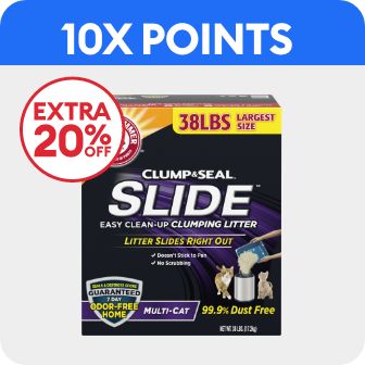 Package of litter, 10X points callout & extra 20% off callout
