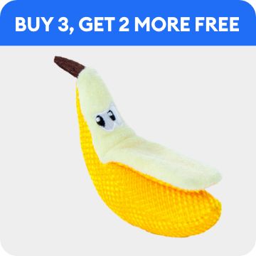 Toy banana, buy 3 get 2 more free callout