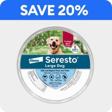 Seresto flea & tick collar & save 20% callout