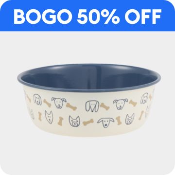 Dog bowl & a BOGO 50% off callout