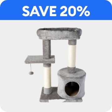 Whisker City Lookout with Catnip Cat Tree & save 20% callout