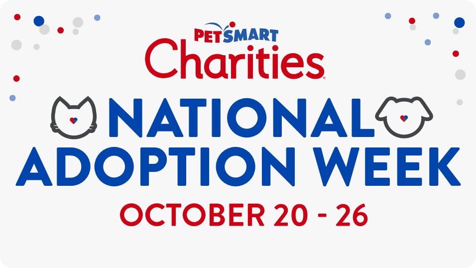 PetSmart Charities logo & the message, National Adoption Week October 20-26