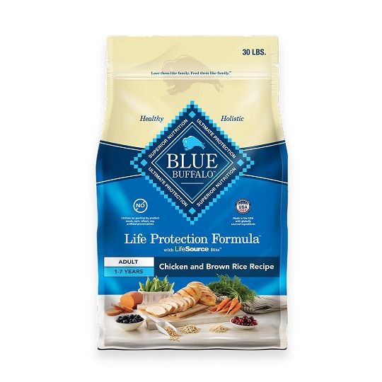 Bag of Blue Buffalo dog food