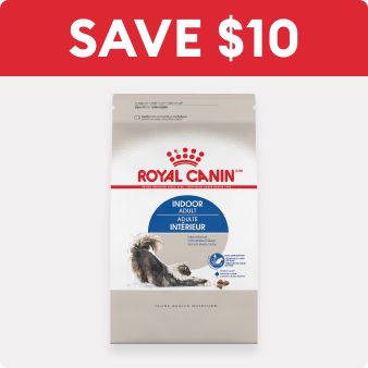Save $10 text and a bag of Royal Canin cat food