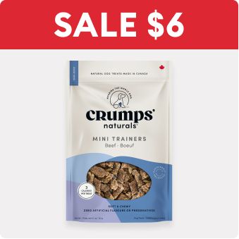 Sale $6 text and a package of Crumps dog treats