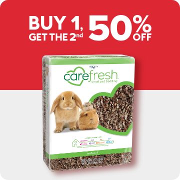 Buy 1, get the 2nd 50% OFF text; Carefresh bedding