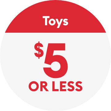 Toys $5 or less text