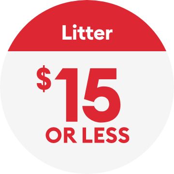 Litter $15 or less text