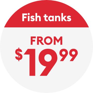 Fish tanks from $19.99 text