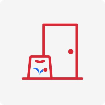 Shopping bag & door icon