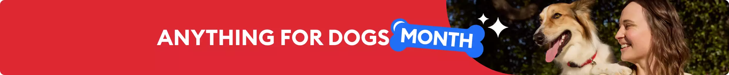 Dog deals & Anything for Dogs Month callout