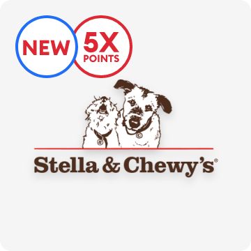 Stella & Chewy's logo, new & 5X points callout