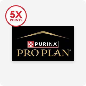 Purina Pro Plan logo & 5X points callout