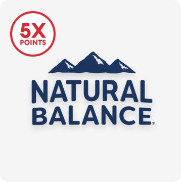 Natural Balance logo & 5X points callout