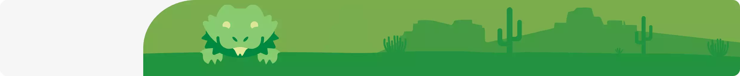 Green landscape graphics and a reptile graphic