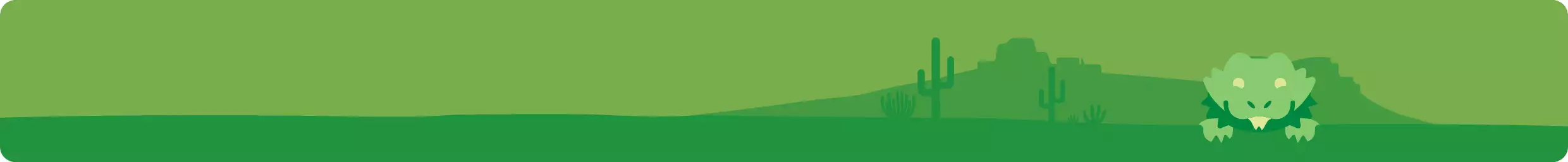 Green landscape graphics and a reptile graphic