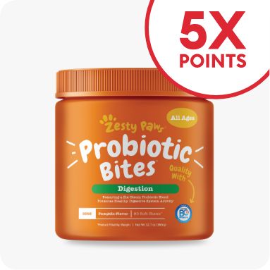 5X points callout & Zesty Paw probiotic bites