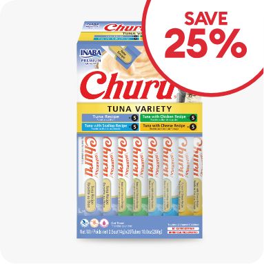 Save 25% callout & Inaba Churu treats