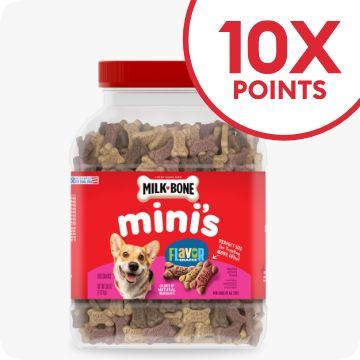 10X points callout & a container of Milk-Bone dog treats