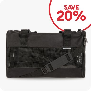 Save 20% callout & an airline-approved pet carrier