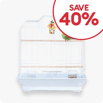 Save 40% callout & a bird cage