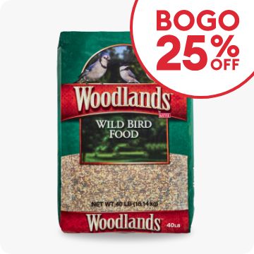 BOGO 25% OFF callout & a bag of wild bird food