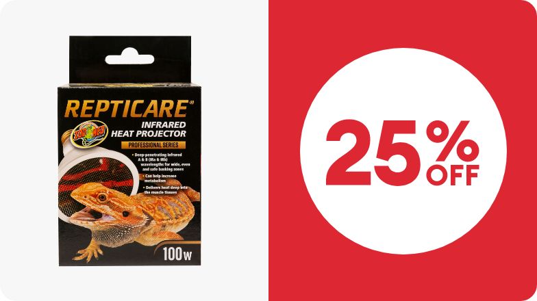 Repticare heat projector & 25% OFF callout