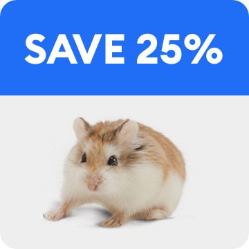 Hamster with 25% OFF callout