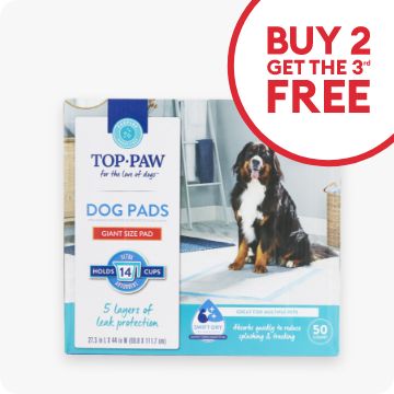Package of Top Paw dog pads and Buy 2, get the 3rd FREE