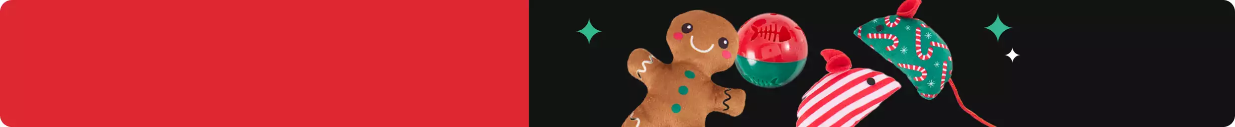 Four cat toys and green & white sparkles