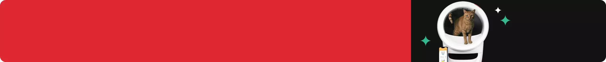 Cat standing in a Litter-Robot and green & white sparkles