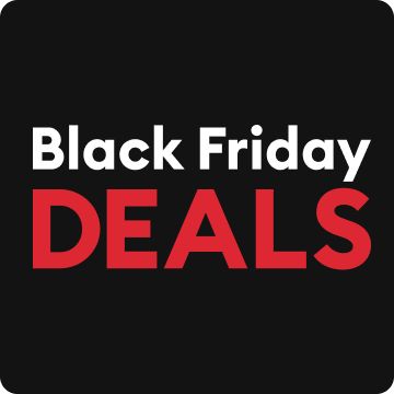 Black Friday Deals logo on a black background 	