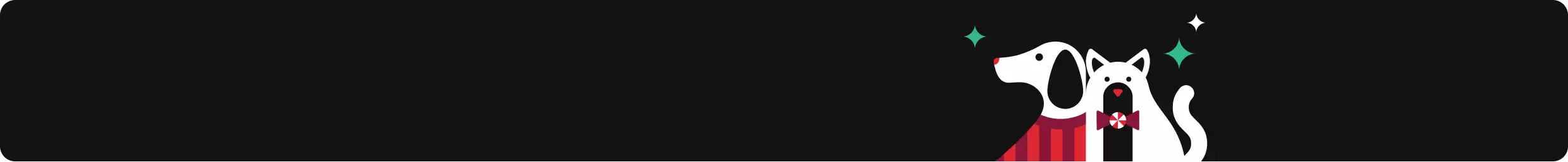 Black Background dog and cat