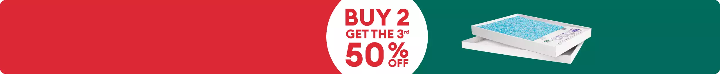Buy 2, get the 3rd 50% OFF callout & ScoopFree Litter Refills
