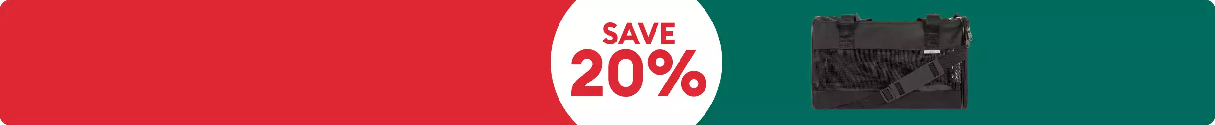 Save 20% callout & a travel carrier