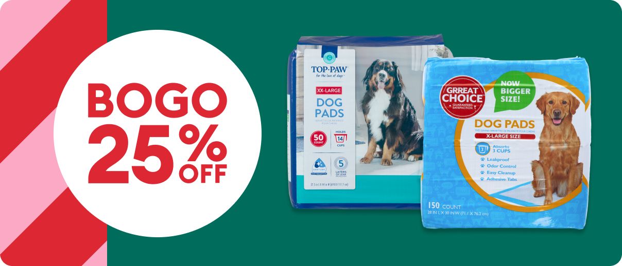 Package of Top Paw dog pads & a package of Great Choice dog pads