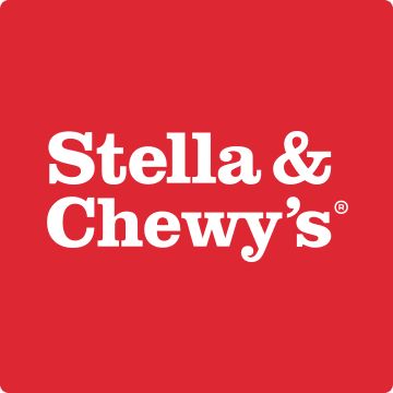 Stella & Chewy's logo on a red background