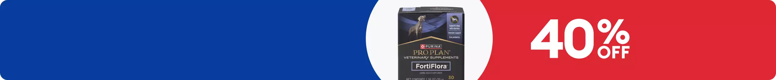 Package of Purina Pro Plan Fortiflora supplements for dogs
