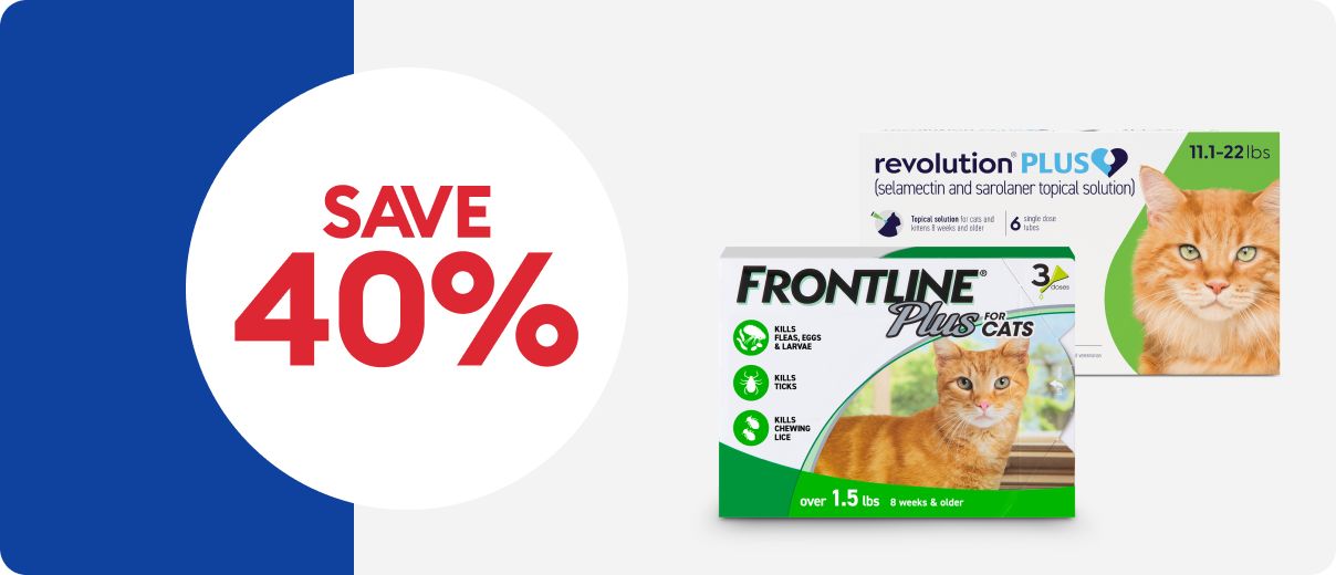 SAVE 40% with Frontline and Revolution flea & tick products