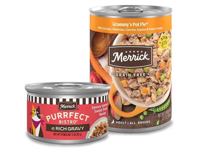 Cans of Merrick Food