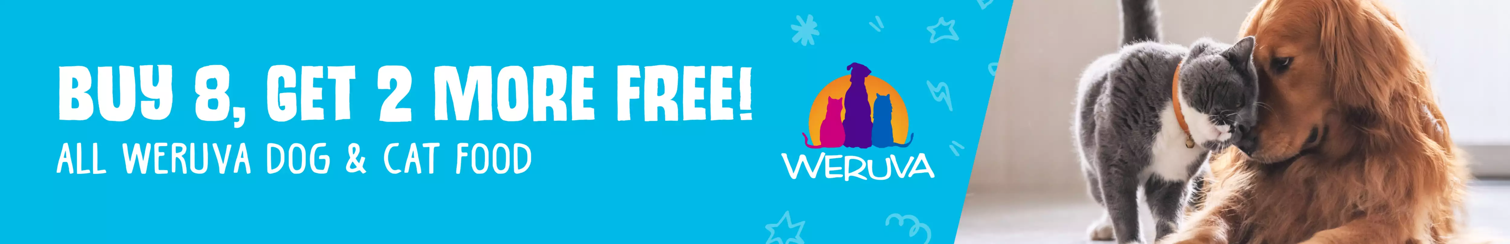 Buy 8, get 2 more free! All Weruva dog & cat food