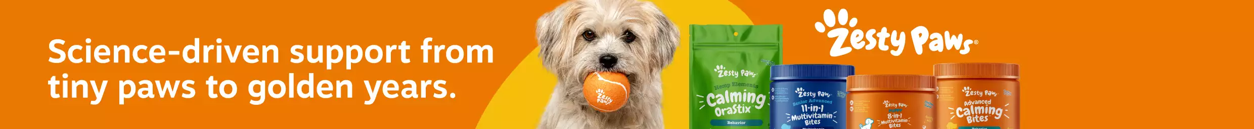 Zesty Paws with assorted zesty paws products