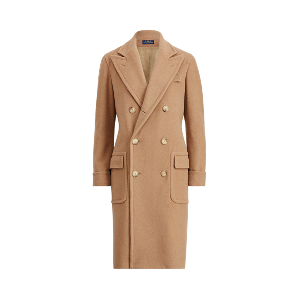 ラルフローレン キャメル100% ダブルブレスト チェスターコート マキシ