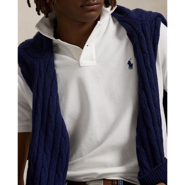 POLO RALPH LAUREN（ポロ ラルフ ローレン）】カスタム スリム フィット メッシュ ポロ シャツ | (トップス/ポロシャツ)ホワイト  MNPOKNI1N820078100 | ラルフ ローレン公式オンラインストア